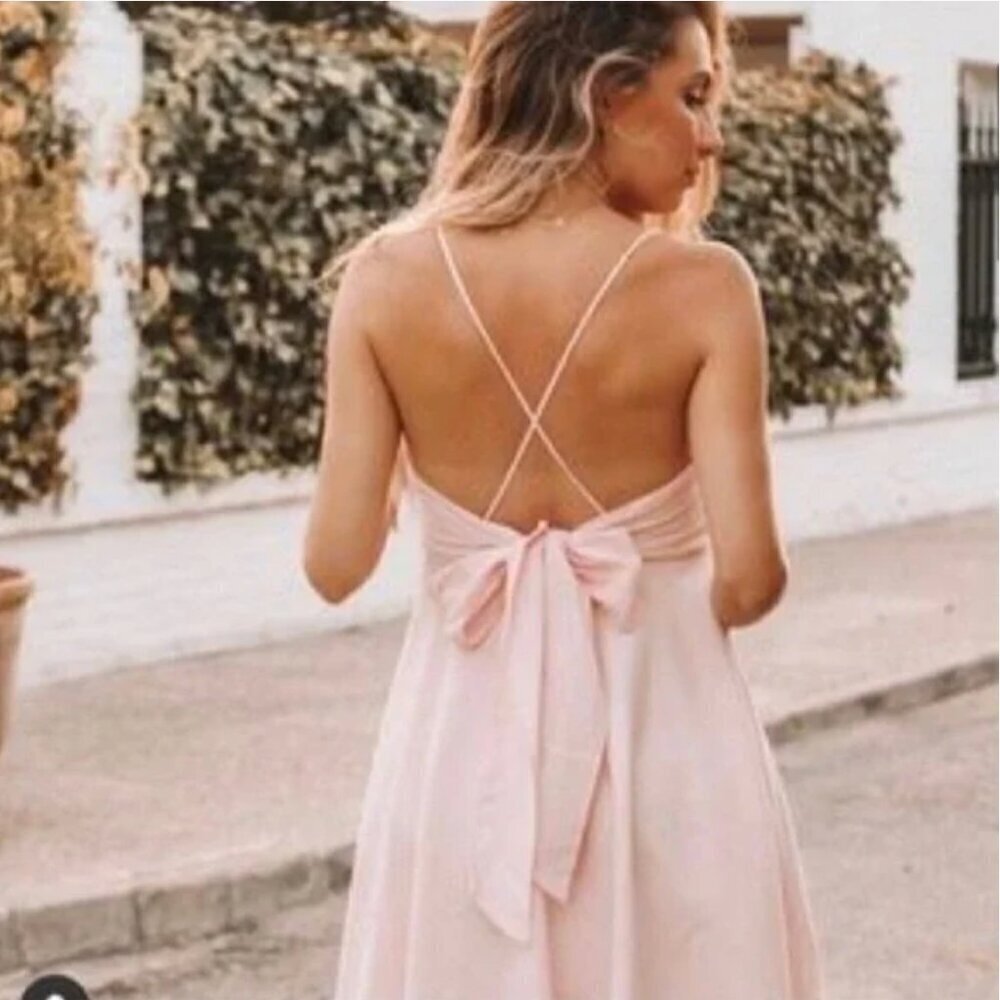 ZARA Pink Backless Summer Dress Size Medium NEW WITH TAG! - Picture 8 of 9